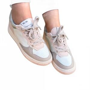 NEW ENTRO women's sneakers in paige pink & white